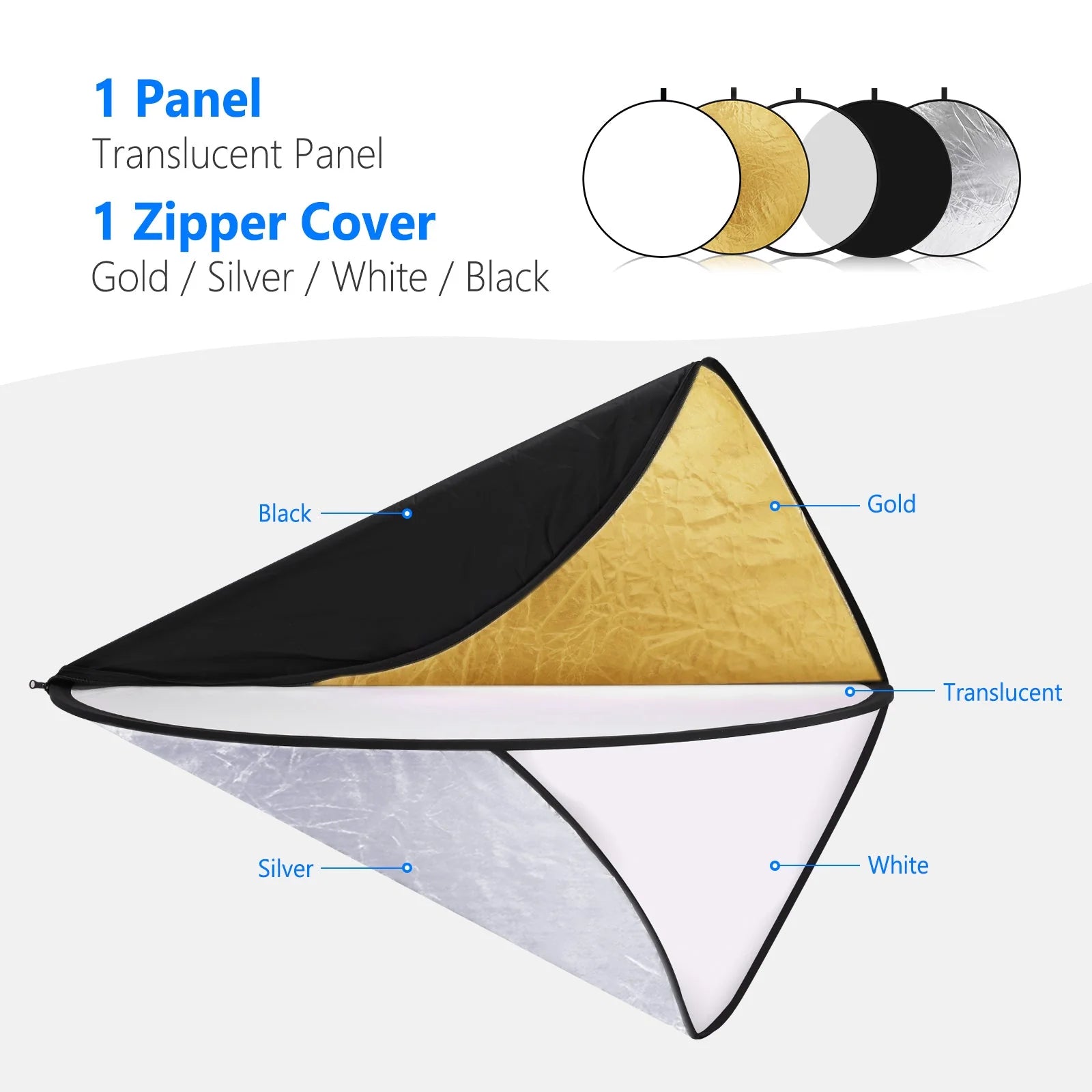 Reflector de Luz Plegable 5 en 1 NEEWER – 110 cm