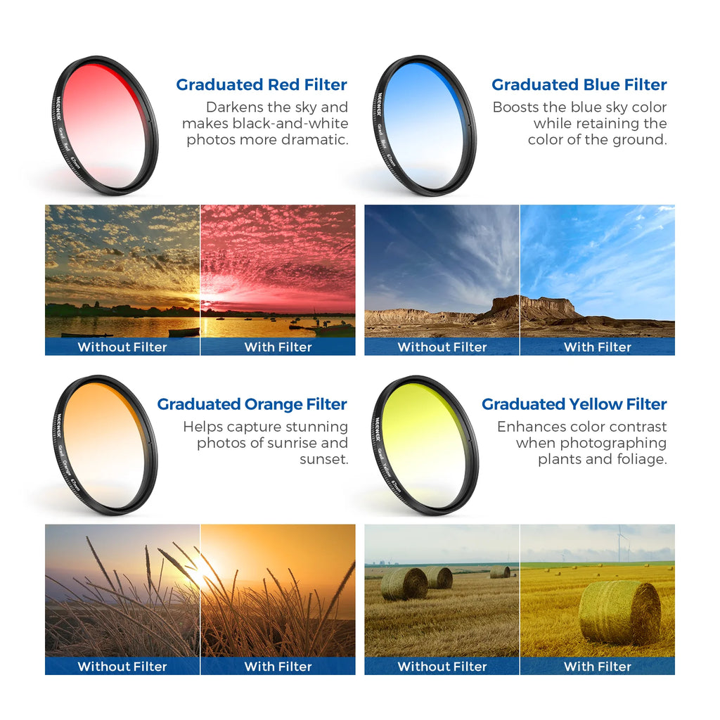 Kit de Filtros Clip-On NEEWER para Smartphone y Cámara 67mm