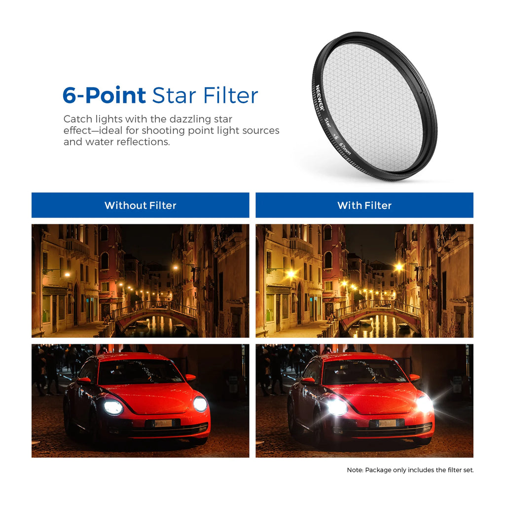 Kit de Filtros Clip-On NEEWER para Smartphone y Cámara 67mm