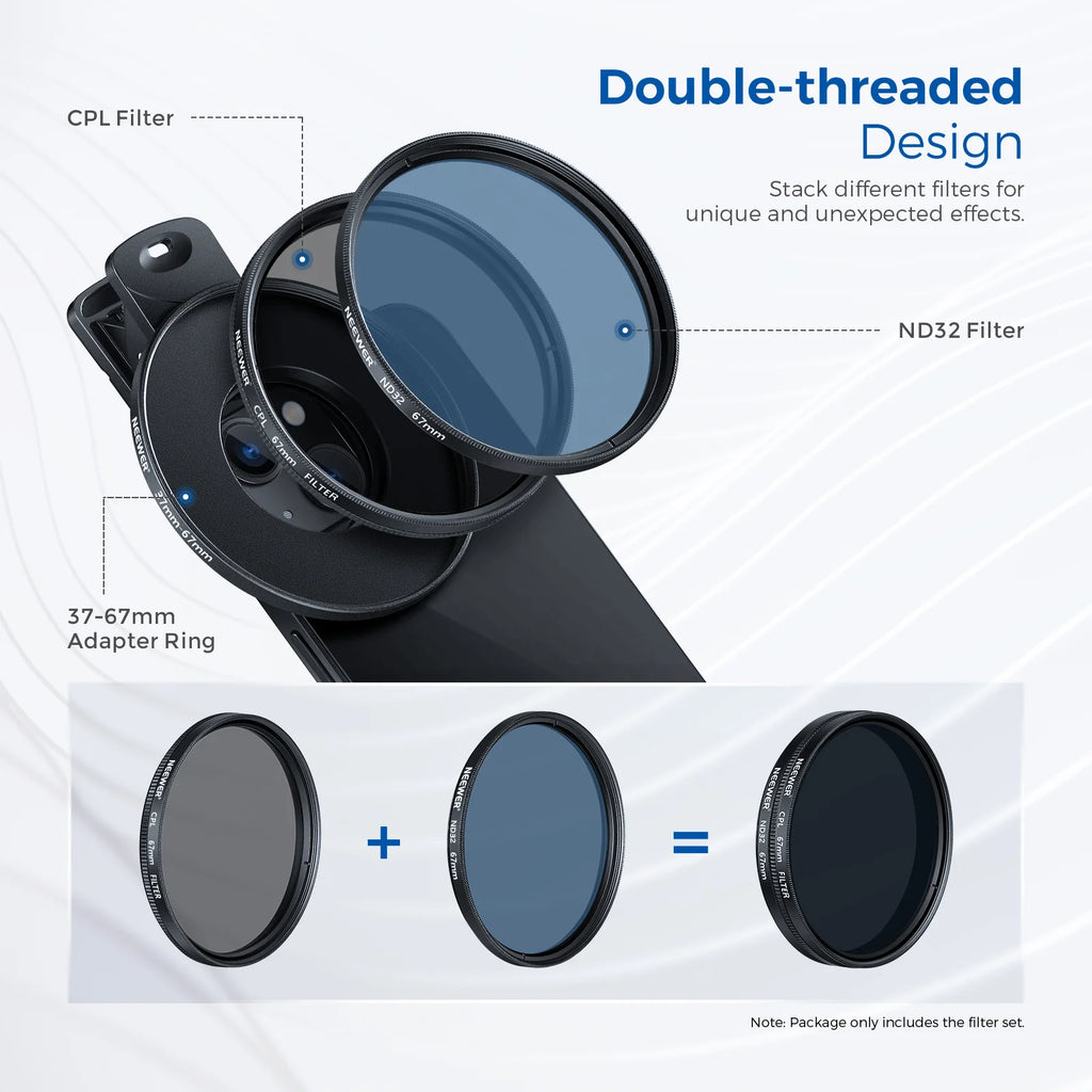 Kit de Filtros Clip-On NEEWER para Smartphone y Cámara 67mm