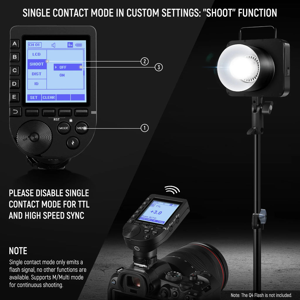 Disparador Inalámbrico TTL NEEWER QPRO 2.4G para Flash