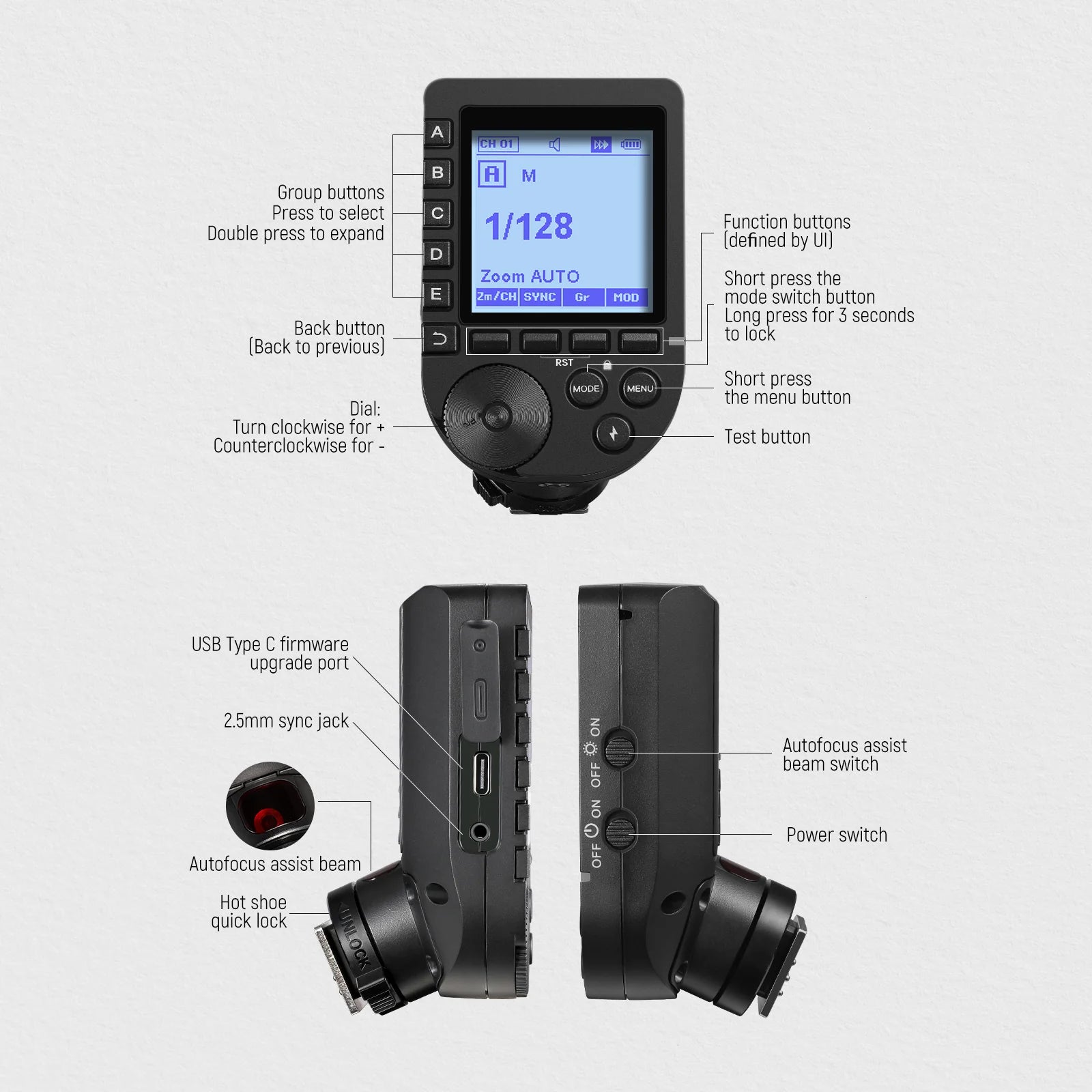 Disparador Inalámbrico TTL NEEWER QPRO 2.4G para Flash
