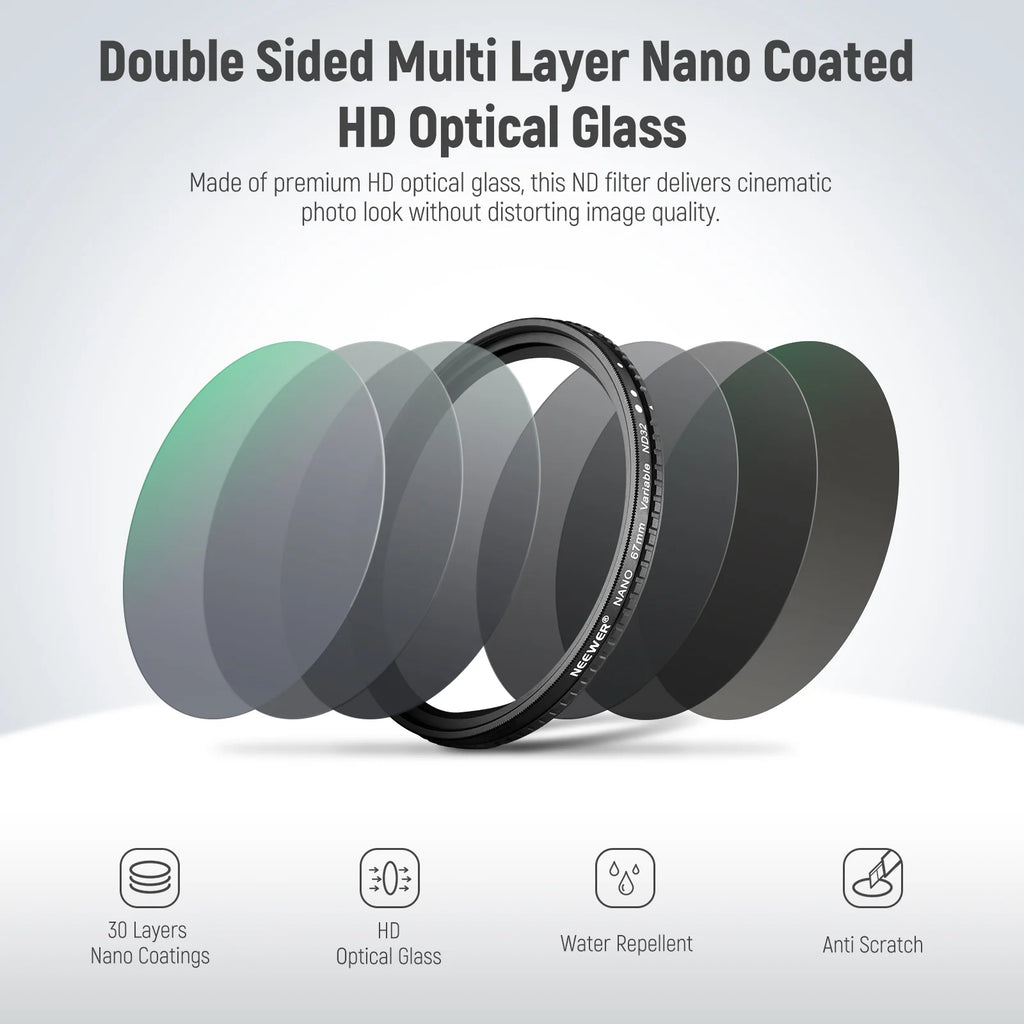 Filtro Variable ND2–ND32 NEEWER FL-ND2-32S 77 mm