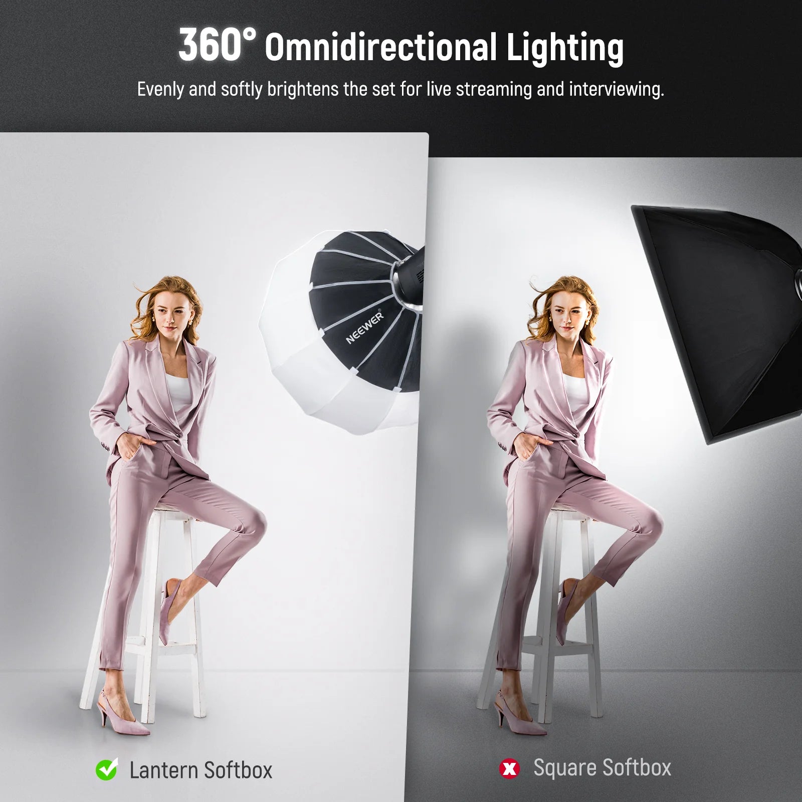 Softbox Tipo Linterna NEEWER NS65L 65 cm con Montura Bowens