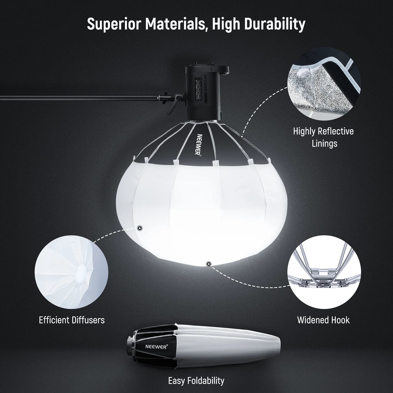 Softbox Tipo Linterna NEEWER NS65L 65 cm con Montura Bowens