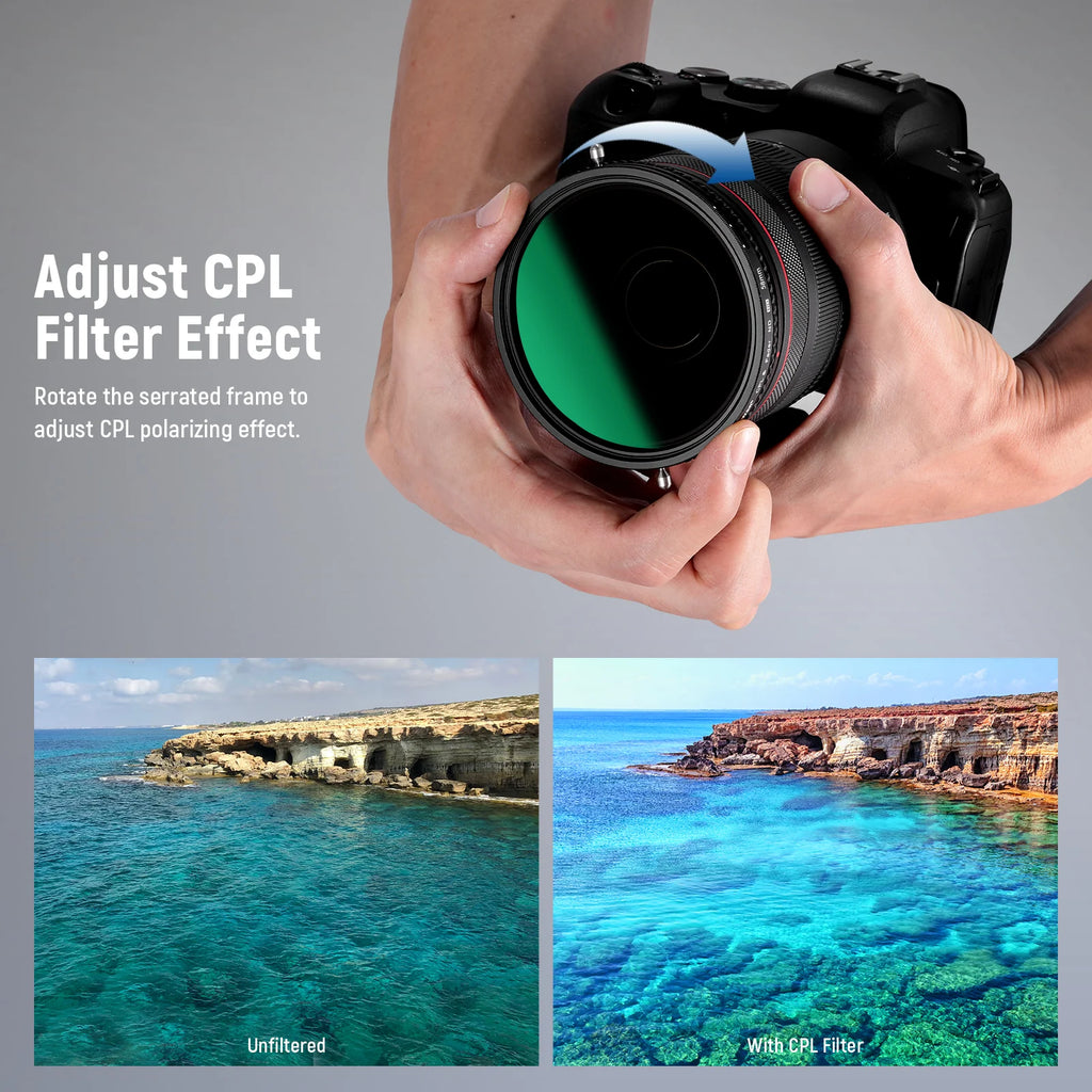 Filtro 2 en 1 ND Variable ND2–ND32 + CPL NEEWER 82 mm