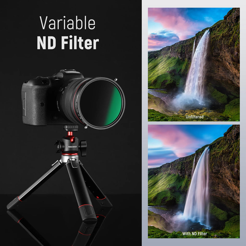 Filtro 2 en 1 ND Variable ND2–ND32 + CPL NEEWER 82 mm