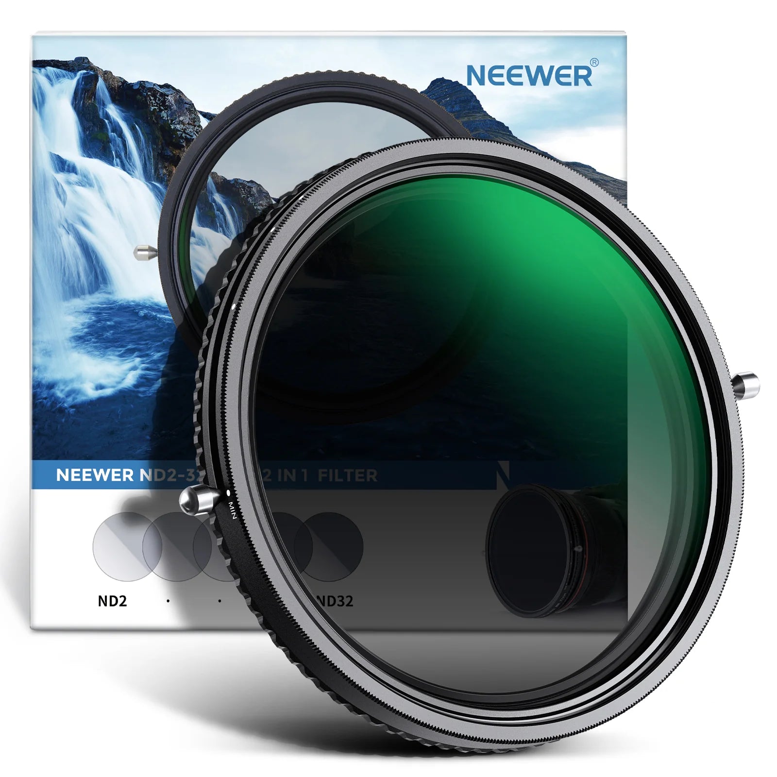 Filtro 2 en 1 ND Variable ND2–ND32 + CPL NEEWER 82 mm