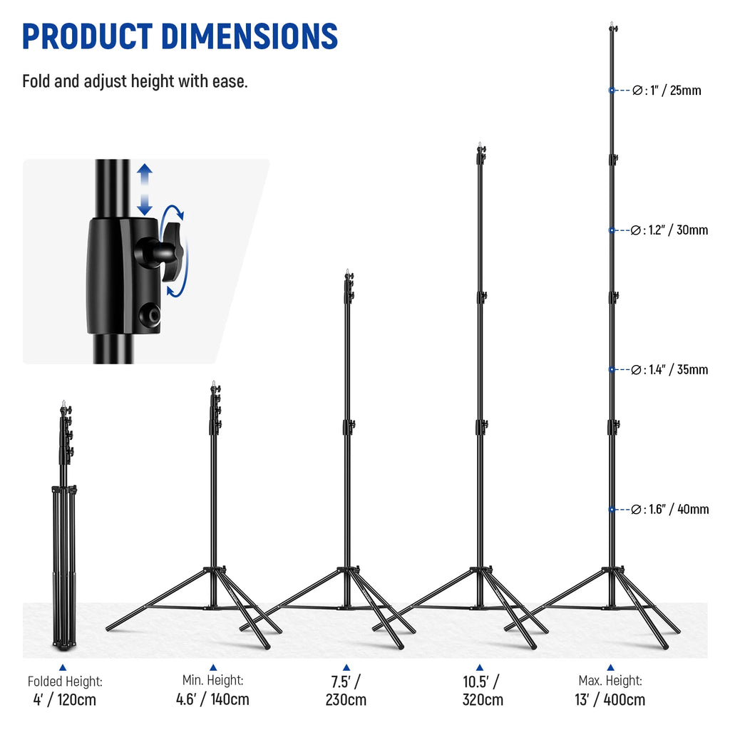 Trípode de Iluminación NEEWER 400 cm con Amortiguación por Aire