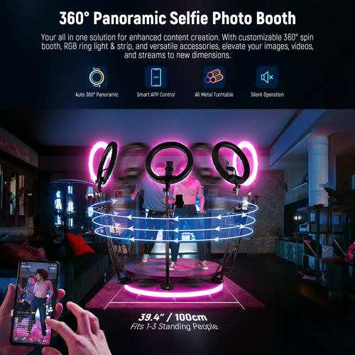 Cabina Fotográfica 360° NEEWER R360 100 cm con Tira LED RGB y Control Inteligente