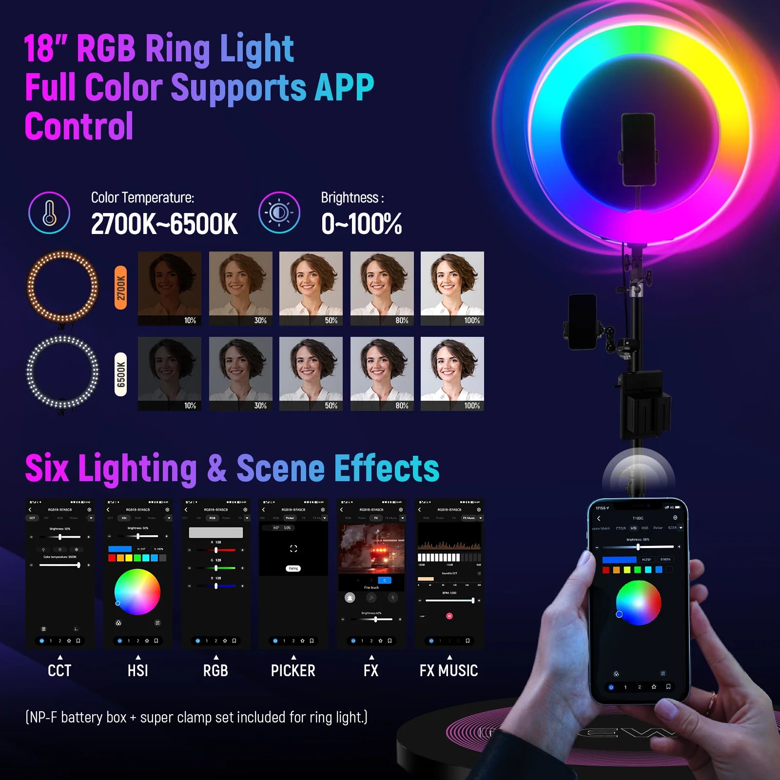 Cabina Fotográfica 360° NEEWER R360 100 cm con Tira LED RGB y Control Inteligente