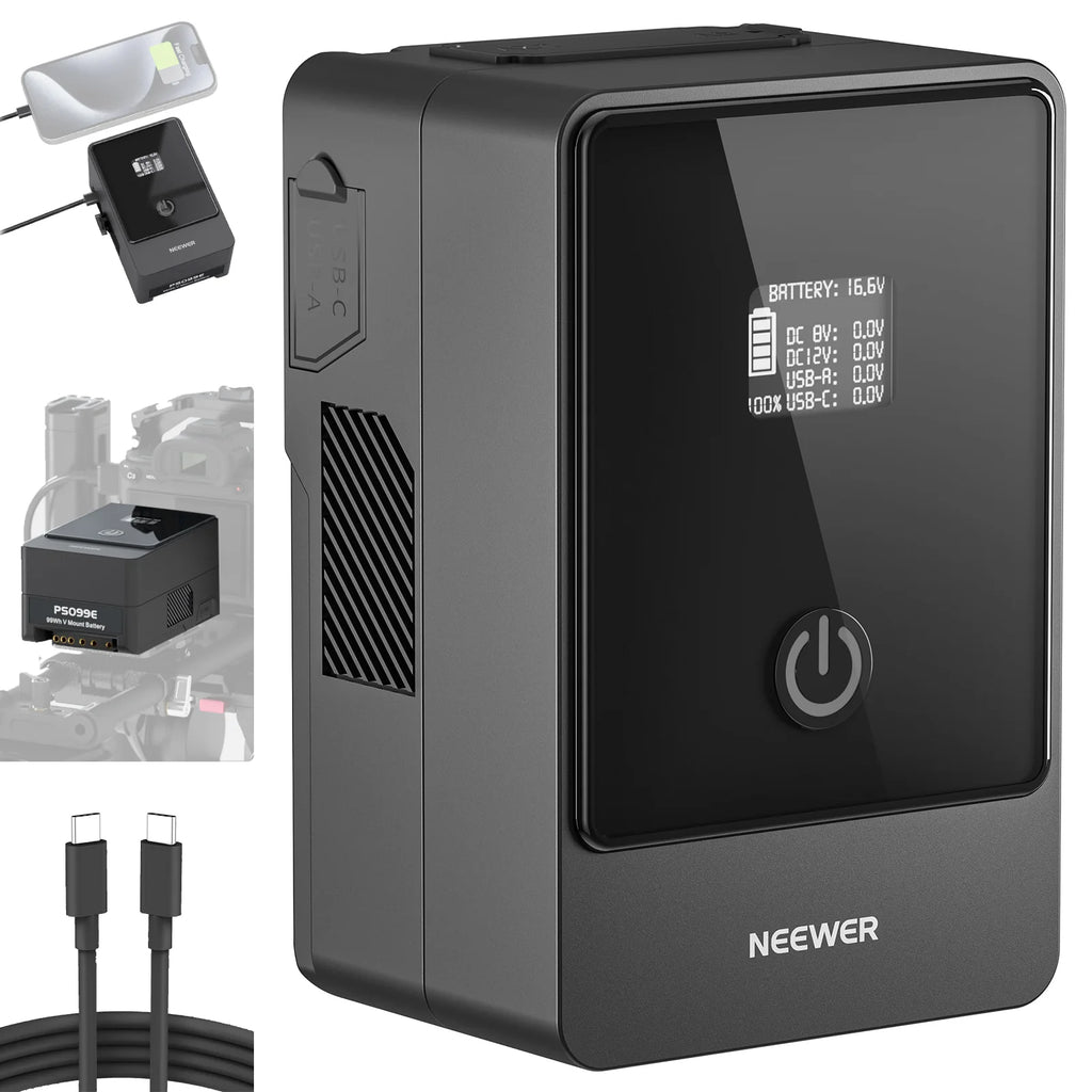 Batería V-Mount NEEWER PS099E 99Wh con Carga Rápida PD 65W