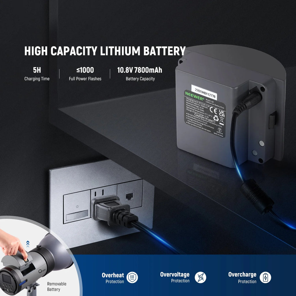 Flash Estroboscópico de Exterior NEEWER Q300 300Ws con Sistema Inalámbrico 2.4G