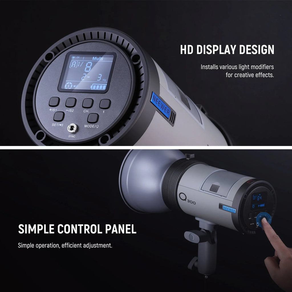Flash Estroboscópico de Exterior NEEWER Q300 300Ws con Sistema Inalámbrico 2.4G