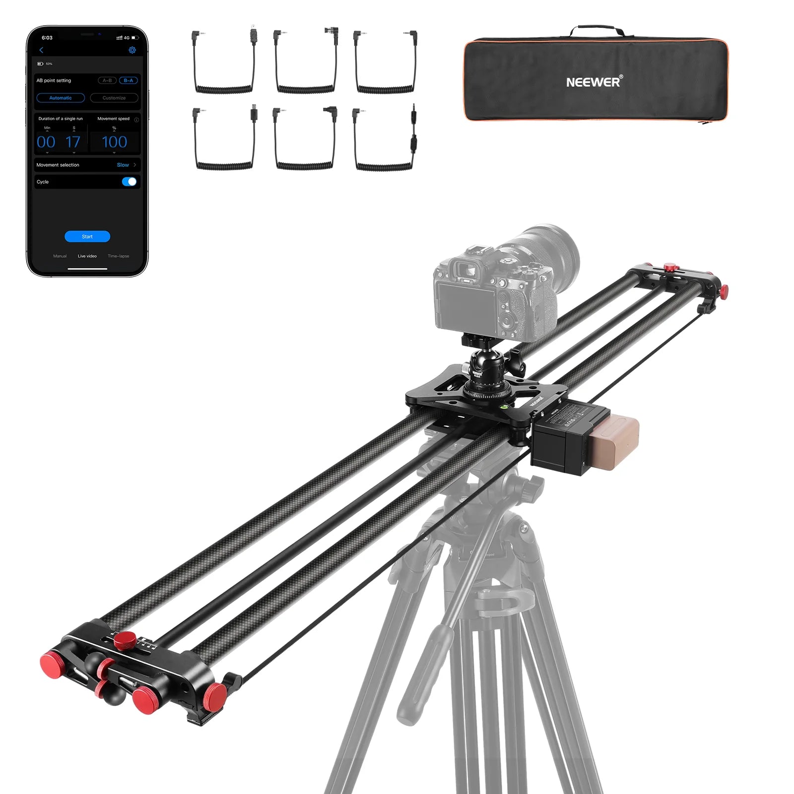 Slider Motorizado NEEWER ER1-120 de 120 cm
