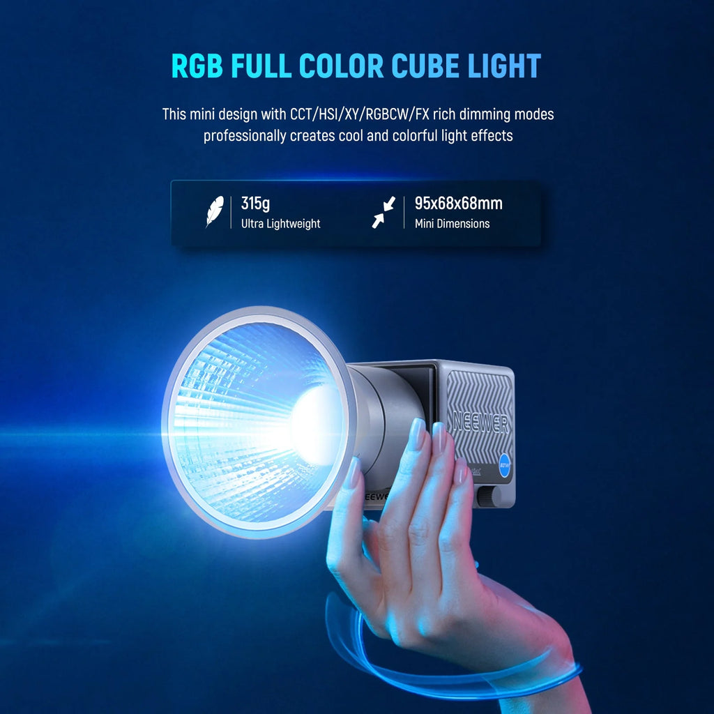 NEEWER HS60C 60W Luz LED RGB Portátil COB para Video