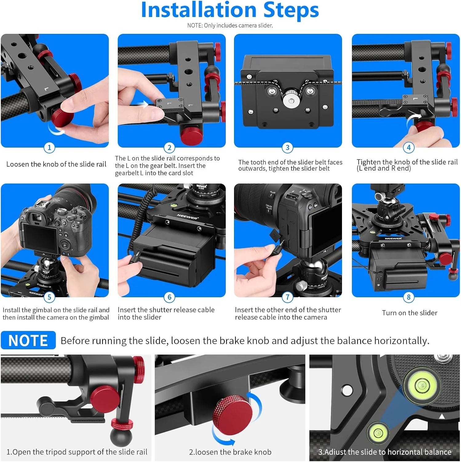 Slider Motorizado NEEWER ER1-120 de 120 cm