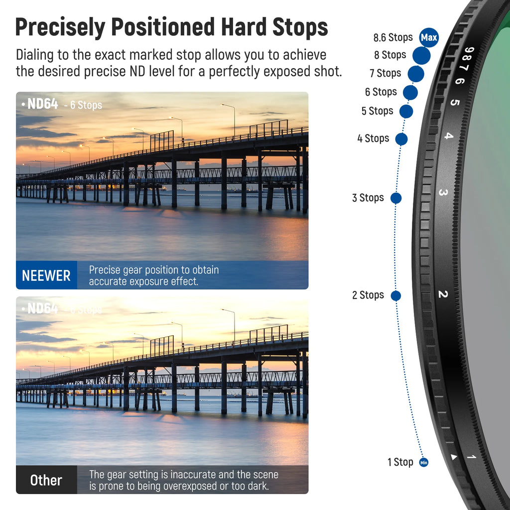 Filtro Variable ND2–ND400 NEEWER True Colors 67 mm