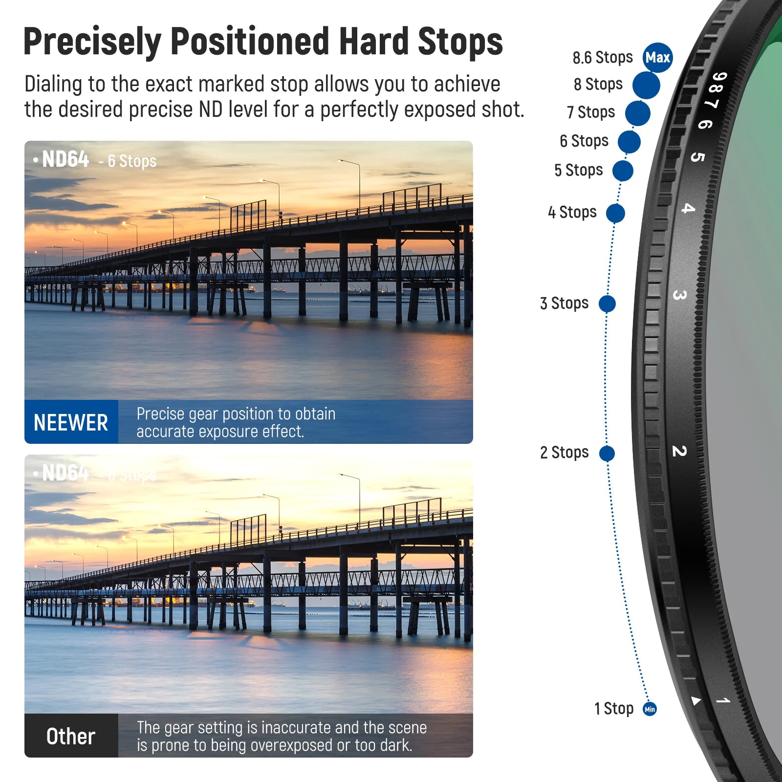 Filtro Variable ND2–ND400 NEEWER True Colors 67 mm