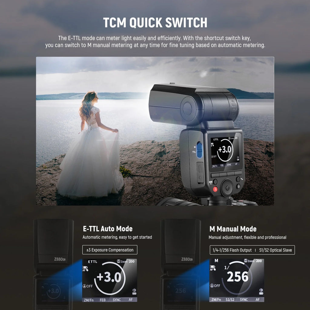 Flash Speedlite NEEWER Z880 TTL 76Ws con Sistema Inalámbrico 2.4G