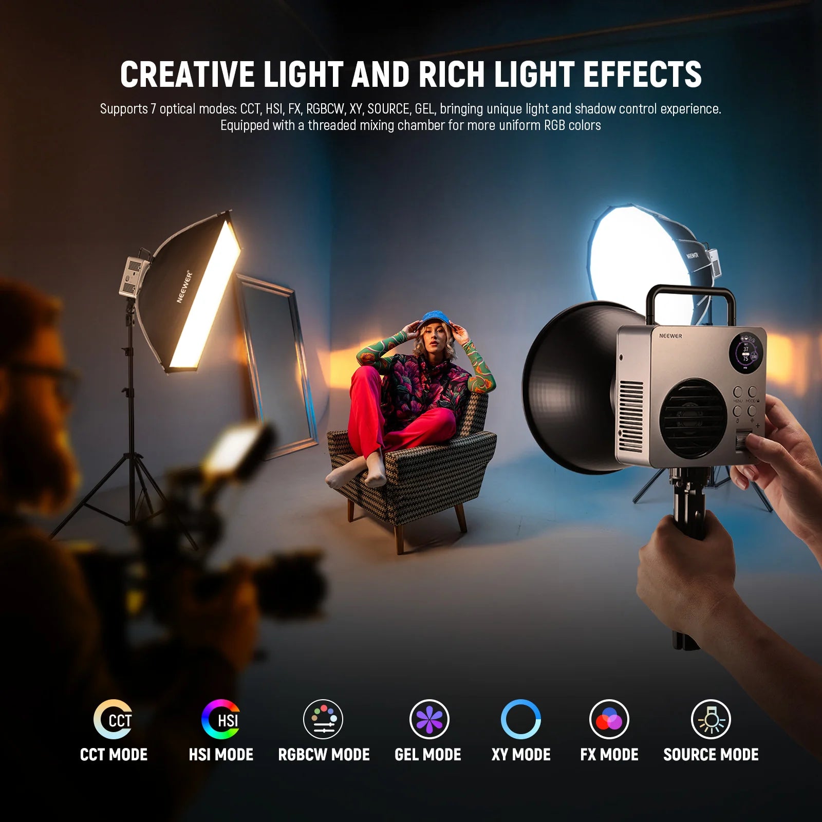 NEEWER HB80C 80W RGBWW Mini COB LED Video Light