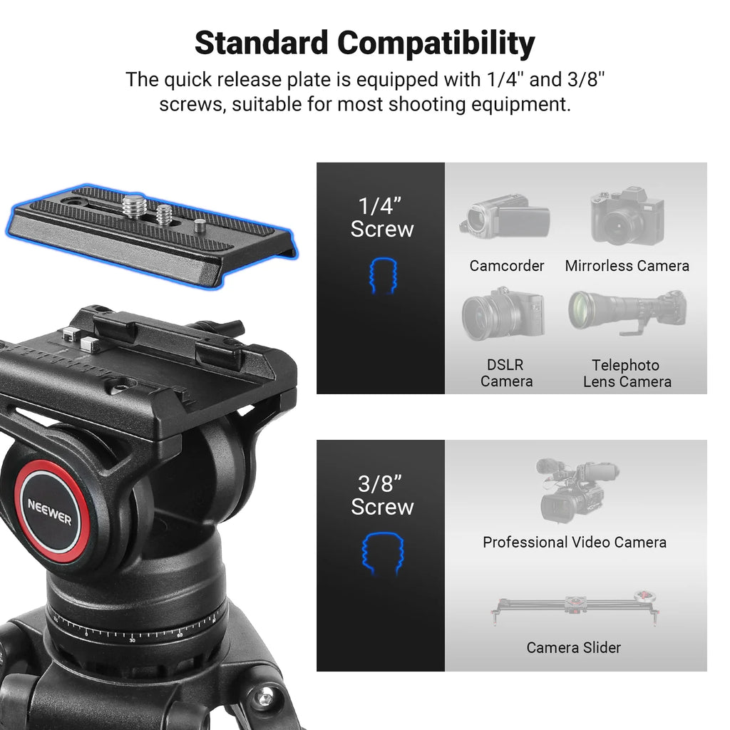 Trípode Profesional para Video NEEWER TP74 74" con Cabezal Fluido