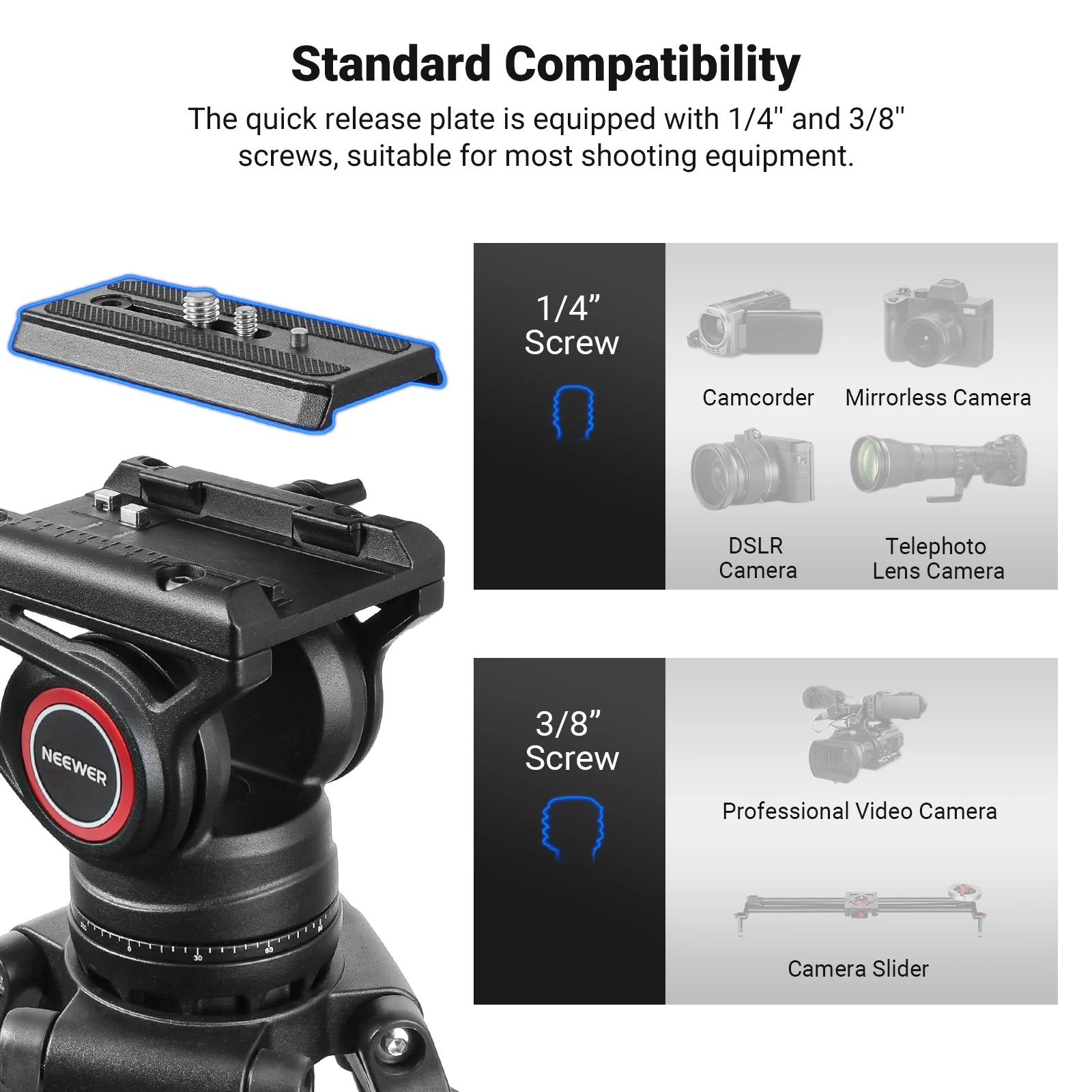 Trípode Profesional para Video NEEWER TP74 74" con Cabezal Fluido