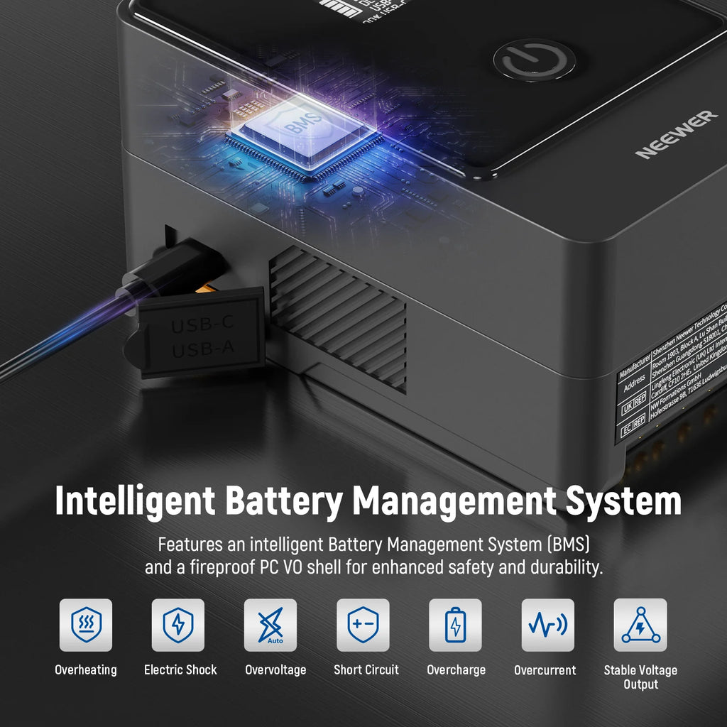 Batería V-Mount NEEWER PS099E 99Wh con Carga Rápida PD 65W