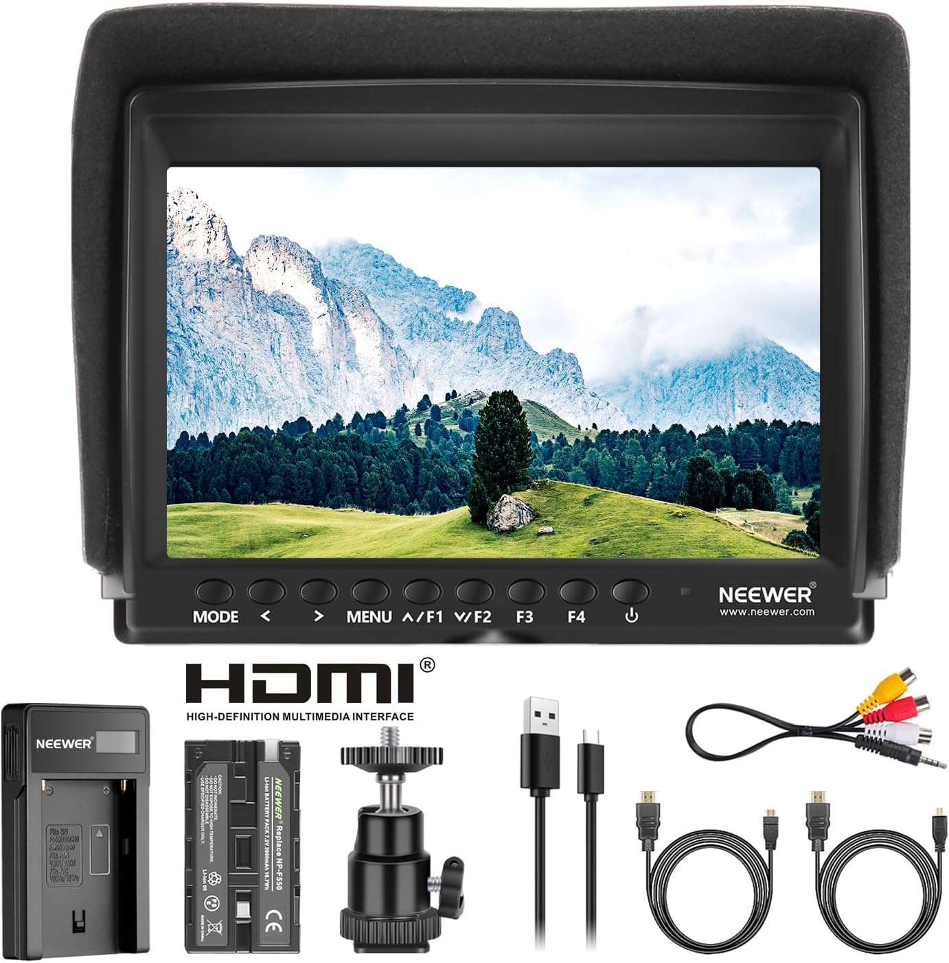 Monitor de Campo NEEWER F100 de 7" IPS HD con Batería Incluida